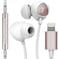 Thore iPhone Earphones Apple MFi V110 in Ear Braided Wired Lightning Earbuds SweatWater Resistant Headphones with MicVolume Remote for iPhone 121314 Pro Max Gold