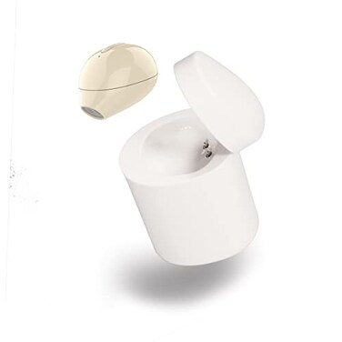 SQRMINI Mini Bluetooth Earpiece Wireless Single Bluetooth Earbuds with Charging Case 6 Hrs Playtime Headset HandsFree with Microphone for iOS Android Smart Phones Voice Calls PC SingleBeige