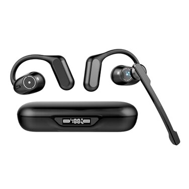 BANIGIPA Open Ear Headphones wDetachable Boom Mic Bluetooth 54 Headset wNoise Canceling Microphone True Wireless Earbuds wCharging Case for Working Lightweight Mute Multipoint Connection