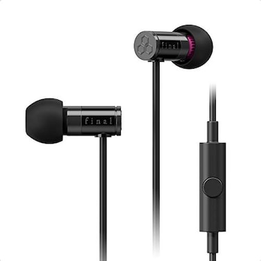 Final Audio E1000C InEar Headphones Earphones with Dynamic drivers and Microphone Black