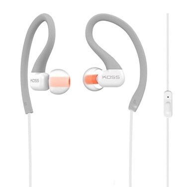 Koss KSC32iGry InEar Sport Clip Headphones InLine Microphone Sweat Resistant Lightweight Grey