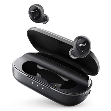 Zolo True Wireless Headphones ZOLO Liberty Upgraded 8Hour Playtime 100 Hours with Charging Case Bluetooth 5 Bluetooth Earbuds with Graphene Driver Technology IPX5 Sweatproof Handsfree Stereo Calls