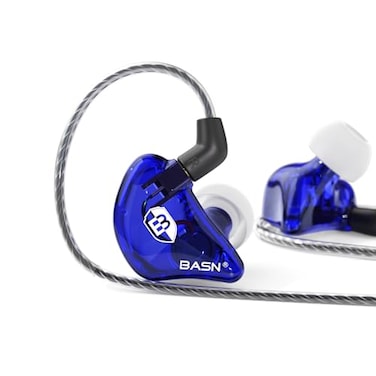 BASN Bsinger PRO inEar Monitors Hybrid Dynamic Dual Drivers Two Detachable MMCX Cables Musicians inEar Earbuds Headphones Blue