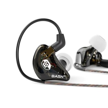 BASN Bsinger PRO inEar Monitors Hybrid Dynamic Dual Drivers Two Detachable MMCX Cables Musicians inEar Earbuds Headphones Black