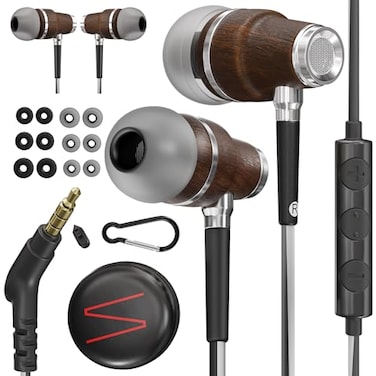 Symphonized Wired Earbuds with Microphone Noise Isolation Ear Buds with Mic in Ear Headphones Wire for Computer Phone Earphones 35 mm Jack
