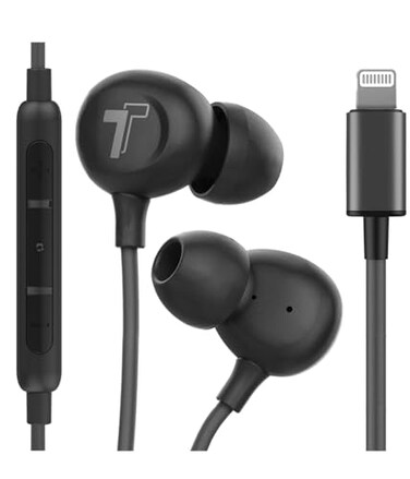 Thore Compatible with iPhone Earbuds Apple MFi Lightning Connector inEar Earphones V60 Wired Headphones with Microphone for iPhone 14 Pro Max131211XRXs Black