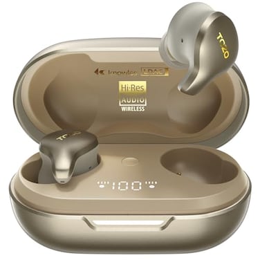 TOZO Golden X1 Wireless Earbuds Balanced Armature Driver and Hybrid Dynamic Driver Bluetooth Headphones OrigX Pro LDAC HiRes Audio Wireless Noise Cancellation Headset Champagne