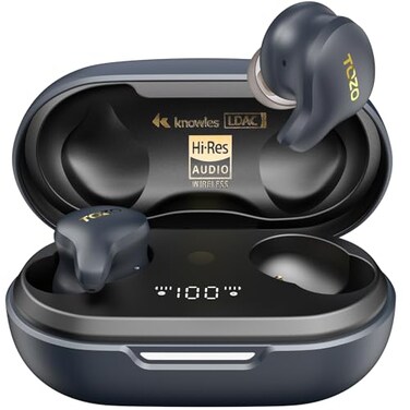 TOZO Golden X1 Wireless Earbuds Balanced Armature Driver and Hybrid Dynamic Driver Bluetooth Headphones OrigX Pro LDAC HiRes Audio Wireless Noise Cancellation Headset Galaxy BlueBlack