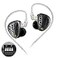 Bawjog KZ Zenith Tunable HiFi EarbudUltra Linear Dynamic Driver inEar Headphone 075 2pin Wired Bassy IEM Earphone for Audiophile Without Mic Black