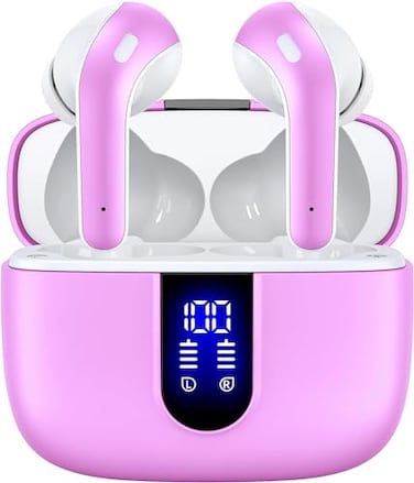 TAGRY Bluetooth Headphones True Wireless Earbuds 60H Playback LED Power Display Earphones with Wireless Charging Case IPX5 Waterproof inEar Ear buds with Mic for TV Smart Phone Laptop Computer Sports