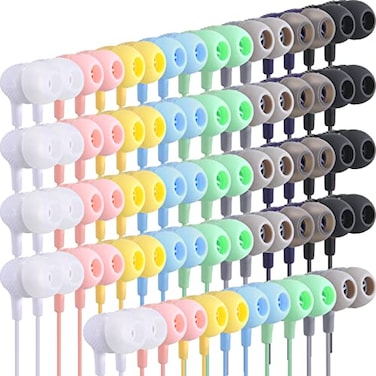 Macarrie 20 Pack Earbuds Bulk 35 mm inEar Earphones Wired Earphones Without Mic Headphones for Adults GiftsMulticolor