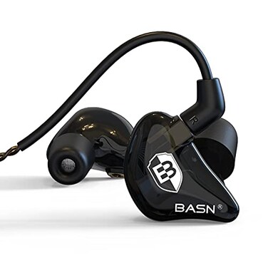 BASN Bsinger PRO in Ear Monitor Headphones for Musicians Dynamic Driver Noise Isolating Earphones with 2 Detachable MMCX Cables Black