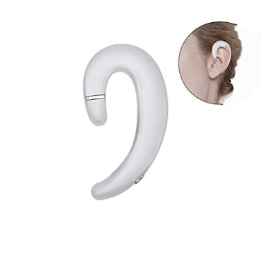 Sunffice Ear Hook BT Wireless HeadphoneNon Ear Plug Headset with MicrophoneSingle Ear Noise Cancelling Earphones Painless Wearing for Android SmartphonesiPhone14 13 12 11 X 8Silver