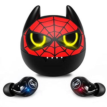 AMAFACE Wireless Earbuds Touch Control Headset Stereo Sound inEar Wireless Earpiece Bluetooth Earphones with Red Cartoon Charging Case