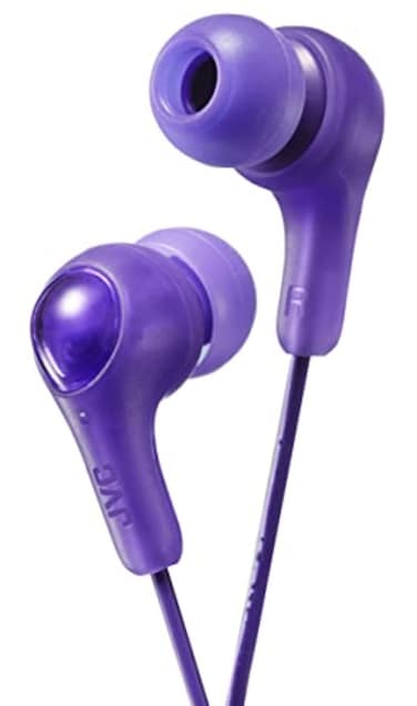 JVC Gumy in Ear Earbud Headphones Powerful Sound Comfortable and Secure Fit Silicone Ear Pieces SML HAFX7V Purple Small