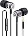 LUDOS Clamor Wired Earbuds inEar Headphones Earphones with Microphone Noise Isolating Ear Buds Memory Foam for iPhone Samsung School Students Kids Women Small Ears Grey
