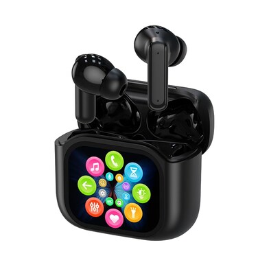 Xmenha Wireless Touchscreen Earbuds with Smart Touch Screen Case True Wireless Bluetooth ANC Active Noise Cancelling Earbuds Blue Tooth Earphones for iPhone Android In Ear Headphones
