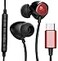 BolleRaven Bolle Raven Thore USB Type C Earbuds in Ear Wired Headphones with Microphone Remote for S21 S22 S23 S24 S25 Ultra Pixel 45 XL66a78 Pro iPad Pro Red