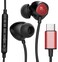 BolleRaven Bolle Raven Thore USB Type C Earbuds in Ear Wired Headphones with Microphone Remote for S21 S22 S23 S24 S25 Ultra Pixel 45 XL66a78 Pro iPad Pro Red
