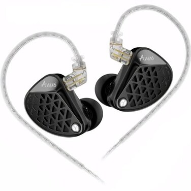 Bawjog KZ AM16 Professional HiFi Earphones 8Unit Balanced Armature inEar Headphones with Powerful Bass and High Fidelity Replaceable Cable Earbuds Without Mic Balanced Tuning Edition