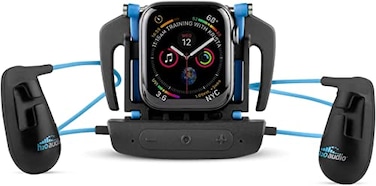 H2O Audio Interval Swim Headphones for Apple Watch Waterproof IPX8 Swimming Earbuds with Bluetooth 6Hour Battery Life OpenEar Bone Conduction and Goggle Loops Blue