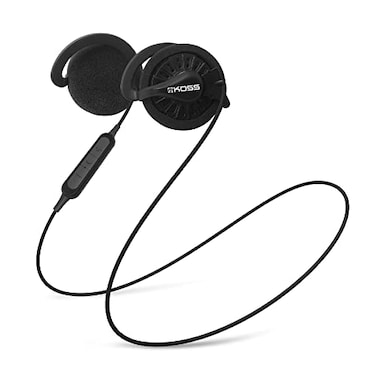 Koss KSC35 Wireless Bluetooth Ear Clip Headphones USBC Microphone with Audio Remote 18 Hour Battery Life Carry Case Included Black