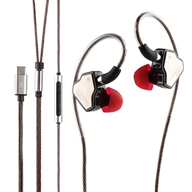 Linsoul 7Hz Salnotes Zero HiFi 10mm Dynamic Driver inEar Earphone IEM with Metal Composite Diaphragm Stainless Steel Faceplate Detachable 2Pin OFC Cable Black with Mic Type C