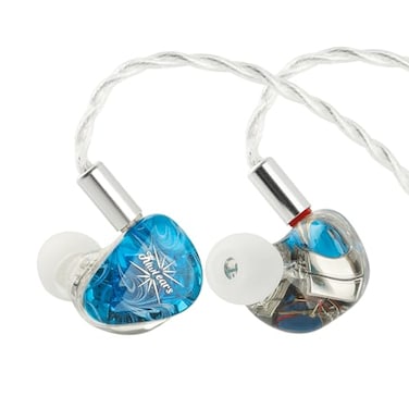 Linsoul Kiwi Ears Orchestra Lite Performance Custom 8BA inEar Monitor IEM with Detachable 4core 7N OxygenFree Copper OFC Cable Handcrafts Faceplate for Audiophile Studio Musician Blue