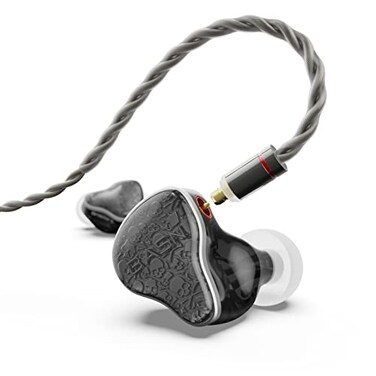 BASN Bmaster5 in Ear Monitors 1DLC Diaphragm4BA 5 Drivers Drummers Headphones with SilverPlated OFC Cable Noise Isolation IEM Earbuds for Musicians Midnight Black