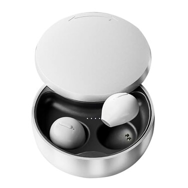 Xmenha Smallest Invisible Earbuds Wireless Ear Buds Bluetooth in Ear Mini Discreet Small Tiny Earpiece Sleep Earbuds Hidden with Charging Case Headphones for Small Ears Work Sleeping Android White