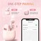 Xmenha Pink True Wireless Earbuds Bluetooth 53 with Microphone for Working Out Noise Canceling Blue Tooth Ear Buds Deep Bass TWS Wireless Earphones with Charging Case in Ear Headphone for iPhone Andro