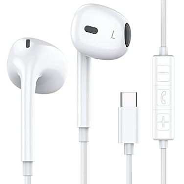 MOSWAG USB C Headphone Wired Earbuds in Ear Headphones with Mic and Volume Control Compatible with iPhone 15 proPro max iPad Air Samsung Galaxy S23 S22 Pixel 7 6 6a 5 OnePlus 9