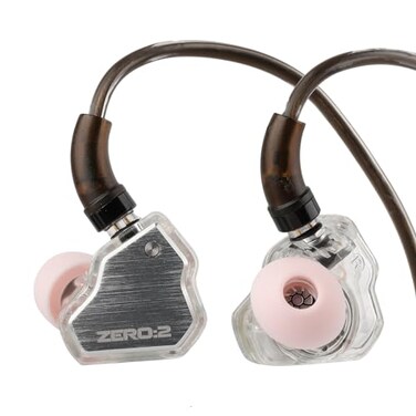 Linsoul 7Hz x Crinacle Zero2 in Ear Monitor Updated 10mm Dynamic Driver IEM Wired Earbuds Earphones Gaming Earbuds with OFC IEM Cable for Musician Without MIC Silver