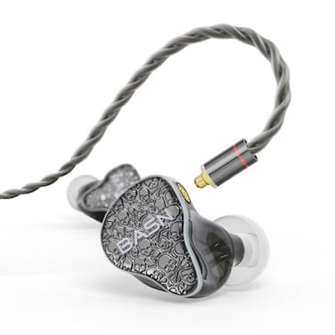 BASN Bmaster5 in Ear Monitors 5 Drivers Drummer Headphones with Powerful Bass Noise Isolation IEM Earbuds with Detachable MMCX SliverPlated OFC Cable for Musicians Midnight Black 35mm
