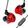YINYOO CCZ Melody 1DD 1BA Drivers Wired Earphones Gaming Earbuds with Microphones Wired in ear Headphones with Comfortable Ear fins 4N OFC Cable iems for Gaming PC Laptop Computer Red with microphone
