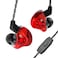 YINYOO CCZ Melody 1DD 1BA Drivers Wired Earphones Gaming Earbuds with Microphones Wired in ear Headphones with Comfortable Ear fins 4N OFC Cable iems for Gaming PC Laptop Computer Red with microphone
