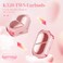 Ttbesmi Pink Heart Wireless Earbuds for Girls Kids Cute Mini Tiny Small Invisible Earbuds Wireless Bluetooth for Small Ears Canals Women Rose Gold Kawai Blue Tooth Ear Buds for iPhone Android