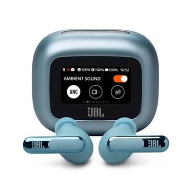 JBL Live Beam 3 True Wireless NoiseCancelling StickClosed Earbuds 48Hrs Total Playback Wireless Charging 6 Mics for Perfect Calls MultiPoint Connection IP55 Waterproof and dustproof Blue