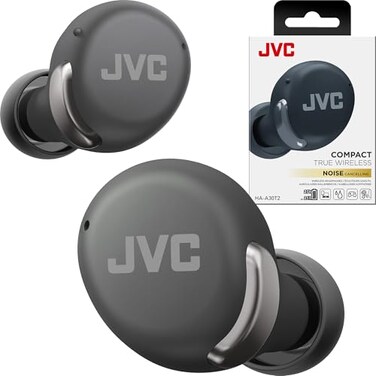 JVC True Wireless Compact Earbuds Active Noise Cancelling Up to 27 Hours Playback Low Latency Mode IPX4 SweatRain Proof Quick Charge Case Mic