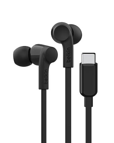 Belkin SoundForm Wired Earbuds with USBC Connector inEar Earphones wMicrophone USBC Headphones for iPhone 17 iPhone 16 iPad mini Galaxy S26 Google Pixel 10 Android More Black