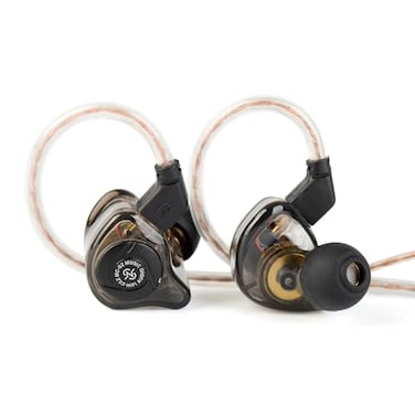YINYOO HiFi IEM for Gaming CCZ MC02 in Ear Monitors Clear Crystal Sound Gaming Earbuds 10mm 1DD Wired Headphones with Patented IEMS Ear Tips for Computer Laptop School Students Dark Black With Mic