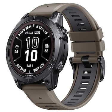 NotoCity for Fenix 7 Pro Band 22mm Width Fenix 6 Strap for Fenix 5Fenix 7Fenix 5 PlusFenix 6 Pro Soft Silicone WatchBrown DarkGray
