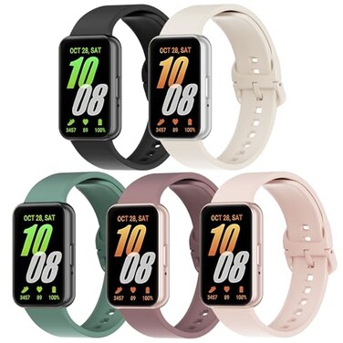 Wizvv 5 Pack Silicone Band Compatible with Samsung Galaxy Fit 3 Soft Adjustable Sport Breathable Replacement Watch Strap Loop for Galaxy Fit 3 SMR390 Smartwatch Accessories