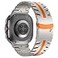 BOVIPO Titanium Band Compatible with Samsung Galaxy Watch 7 Ultra 47mm Solid Men Replacement Robust Metal Link Wristband TitaniumOrange