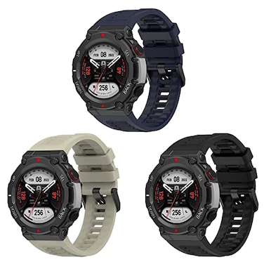 FitTurn 3 Pack Compatible for Amazfit TRex 2Amazfit Active Edge Watch Bands Silicone Replacement Band Straps Accessories Fit for Amazfit TRex 2 TRex2Amazfit Active Edge Smartwatch