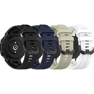 FitTurn 4 Pack Watch Band Compatible for Amazfit TRex 2 Wrist Strap Soft Silicone Replacement Watch Band Adjustable Wristband for Huami Amazfit TRex 2 Trex2 Watchband with Tools