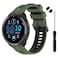 TopPerfekt Band Compatible with Garmin Forerunner 965 Soft Silicone Replacement Watch Band Strap for 965 Smart Watch for Women Men Army Green Black