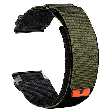 Abanen Rugged Nylon Quick Fit 22mm Watch Bands for Garmin Fenix 8 47mm Fenix 765 epix Pro 47mm Adjustable Weave Ballistic Nylon Webbing Wrist Strap for Intinct 3 45mm Green
