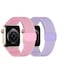 MAKCPOIMER 2 Pack Stretchy Nylon Solo Loop Compatible with Kids Apple Watch Bands 38mm 40mm 41mm 42mm 44mm 45mm 46mm Easy Buckle Adjustable Elastic Nylon Strap Replacement for iWatch Series 1110987654