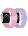 MAKCPOIMER 2 Pack Stretchy Nylon Solo Loop Compatible with Kids Apple Watch Bands 38mm 40mm 41mm 42mm 44mm 45mm 46mm Easy Buckle Adjustable Elastic Nylon Strap Replacement for iWatch Series 1110987654